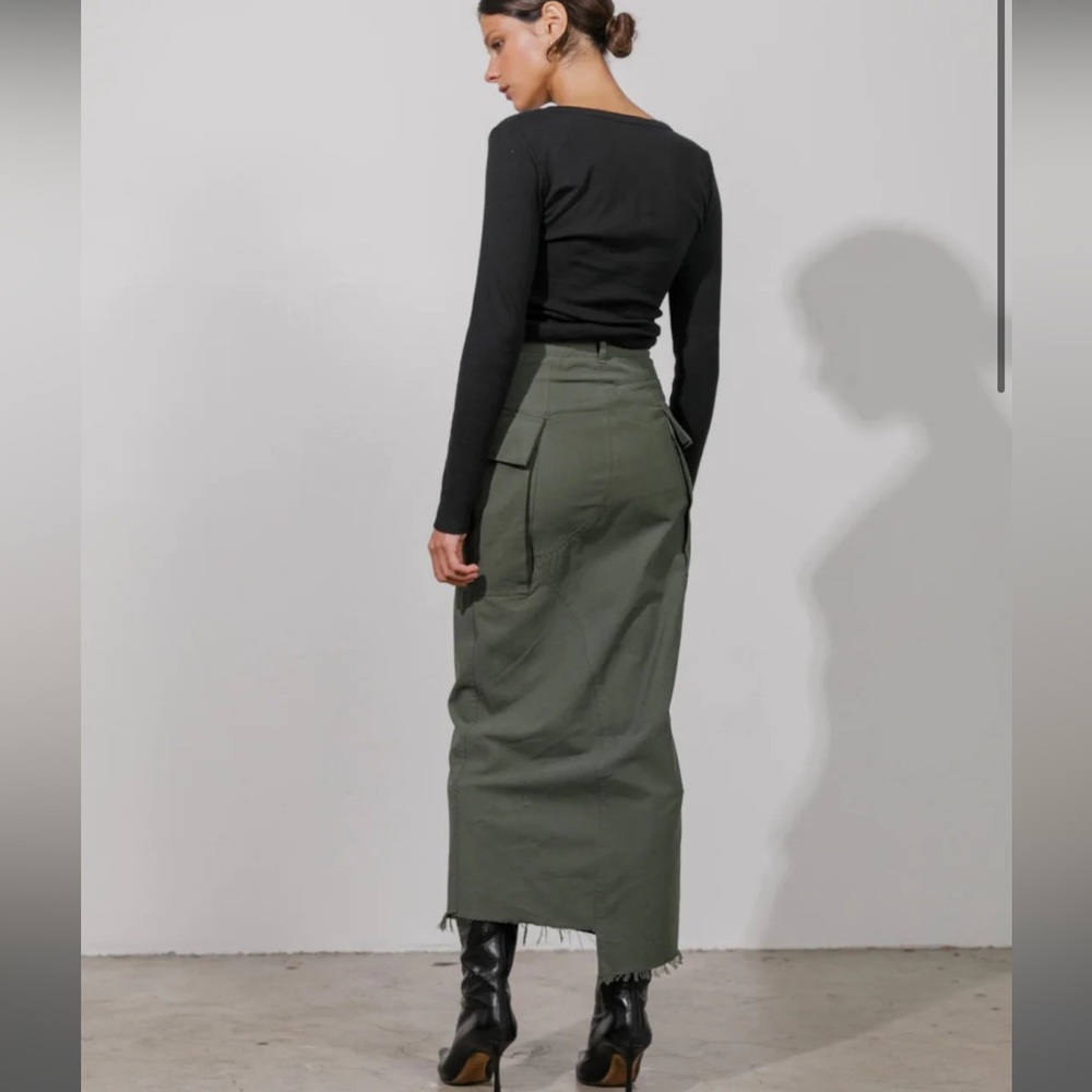 Local European Olive Cargo Skirt